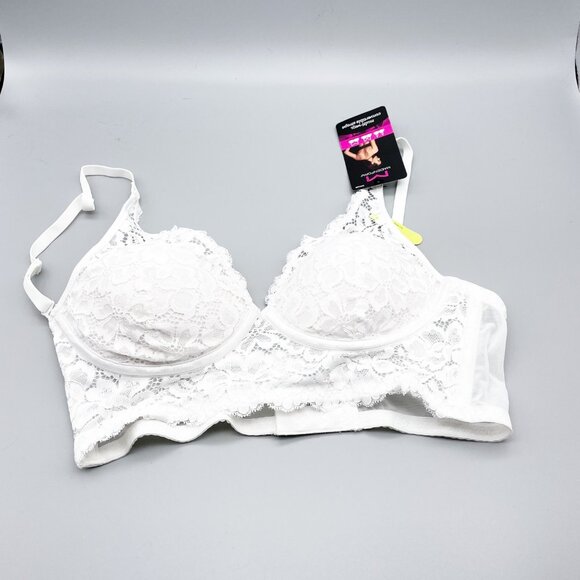 NWT Maidenform 34B White Lace Underwire Bra Bralette Multiway Convertible Strap - Picture 1 of 6